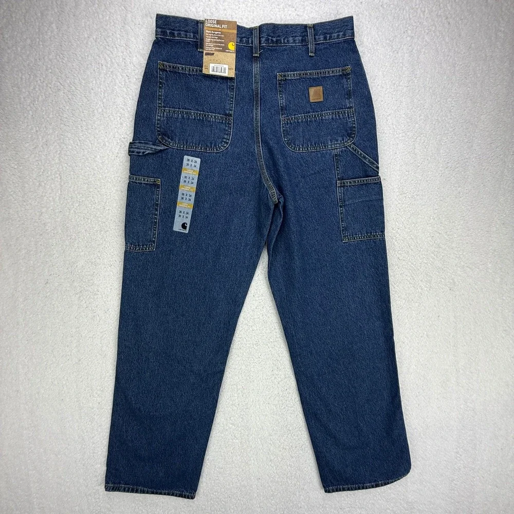 Carhartt Loose Original Fit Dungaree Jeans Blue Mens 36x34 B13 DPS NWT NOS